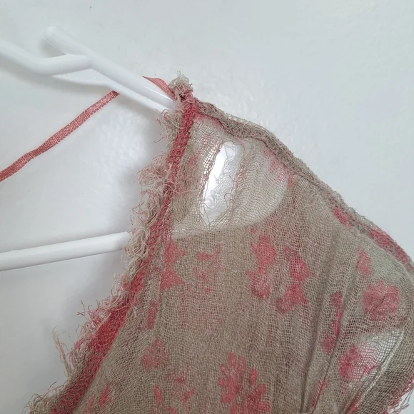 Free People Coral Knit Burlap Lightweight Boho Hippie Sheer Shirt‎ Size XS - Picture 4 of 6